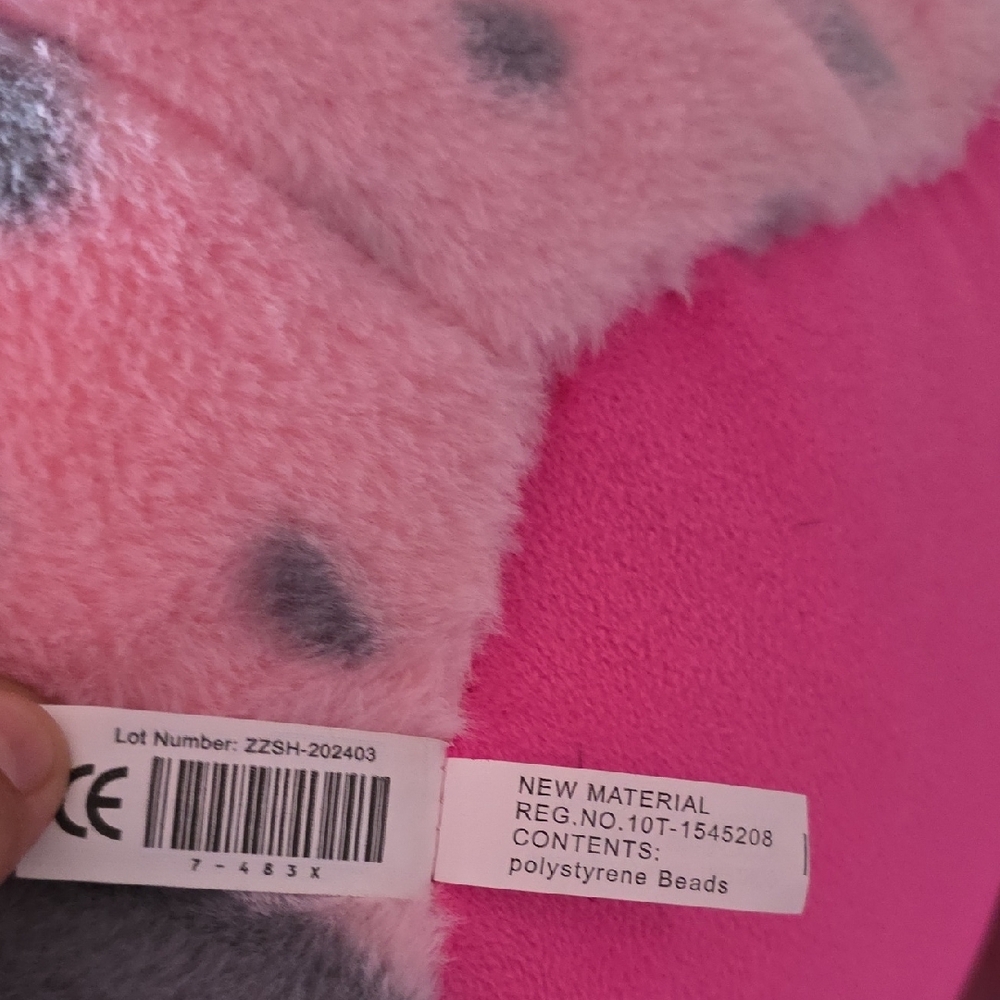 Big Pink and Gray Pig Plush Toy - Picture 8 of 9